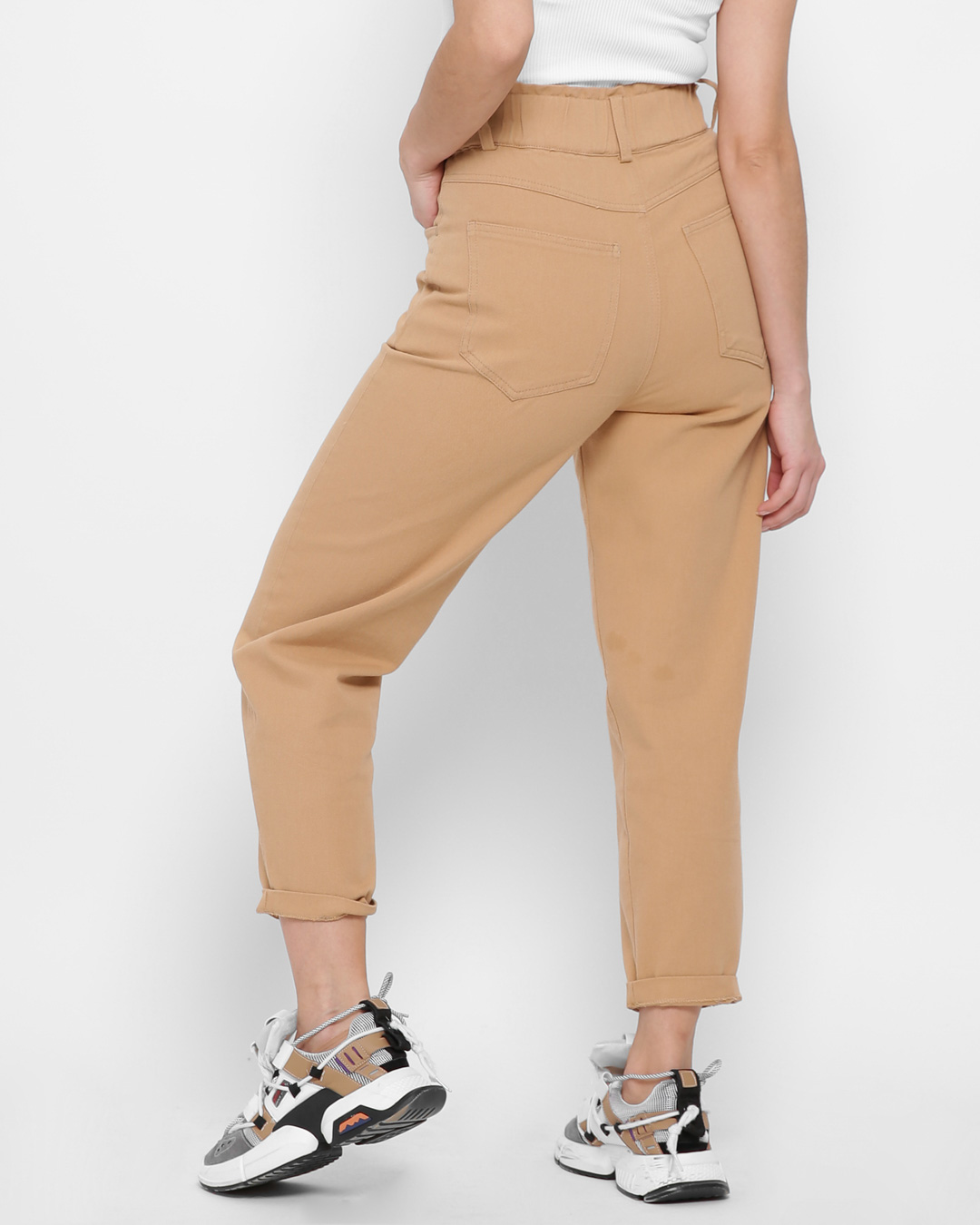 Жіночі стильні mom джинси бежеві | 65192 Жіночі стильні mom джинси бежеві | 65192