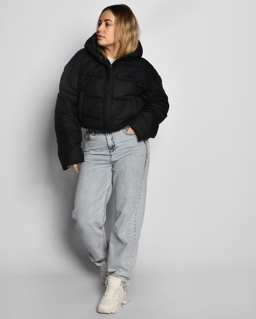 Демісезонна коротка куртка чорна | 64756 Демісезонна коротка куртка чорна | 64756