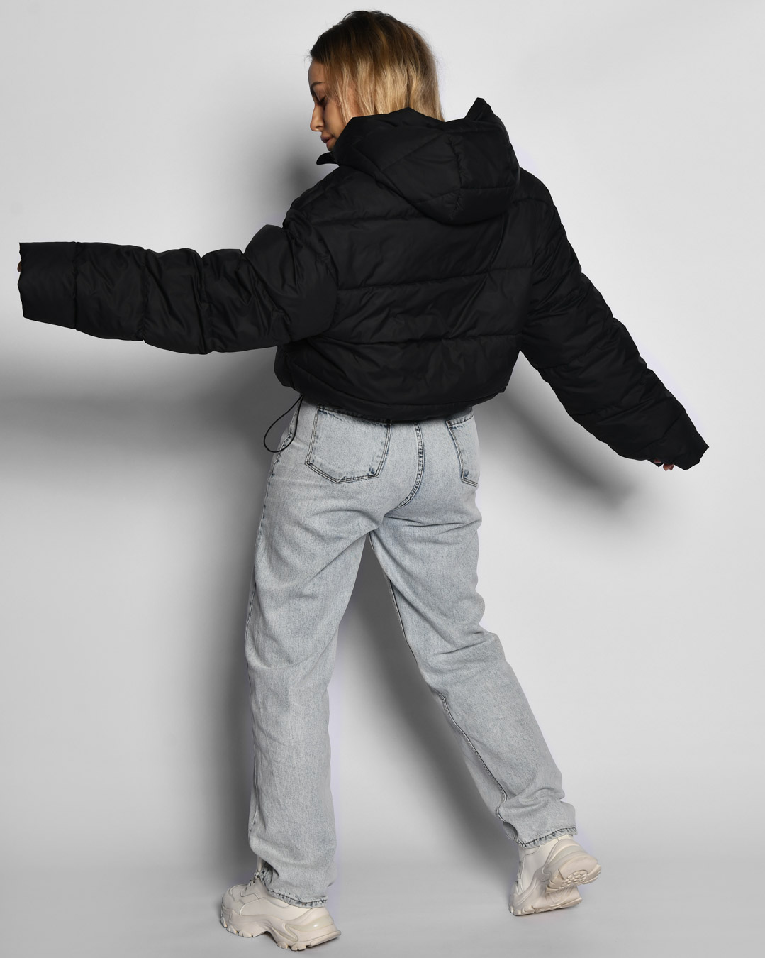 Демісезонна коротка куртка чорна | 64756 Демісезонна коротка куртка чорна | 64756