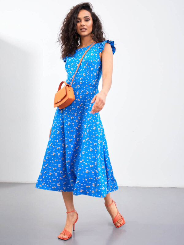 Літня сукня у квітковий принт синя | 66551