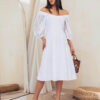 Повсякденне плаття біле з льону | 66657