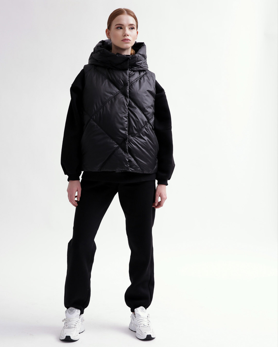 Жіночий стьобаний жилет чорний | 65614 Жіночий стьобаний жилет чорний | 65614