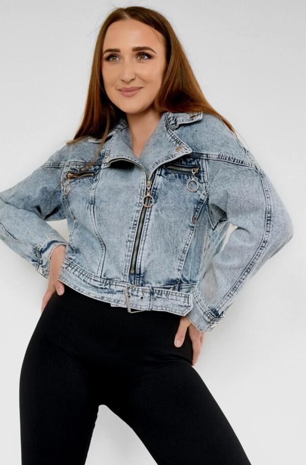 Джинсова куртка косуха блакитна | 65664