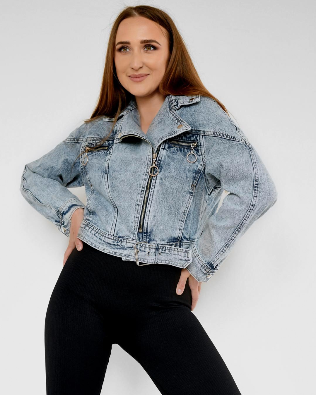 Джинсова куртка косуха блакитна | 65664 Джинсова куртка косуха блакитна | 65664
