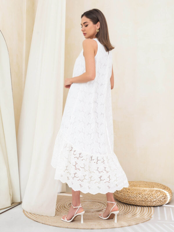 Сукня з прошви біла із подовженою спинкою | 66289