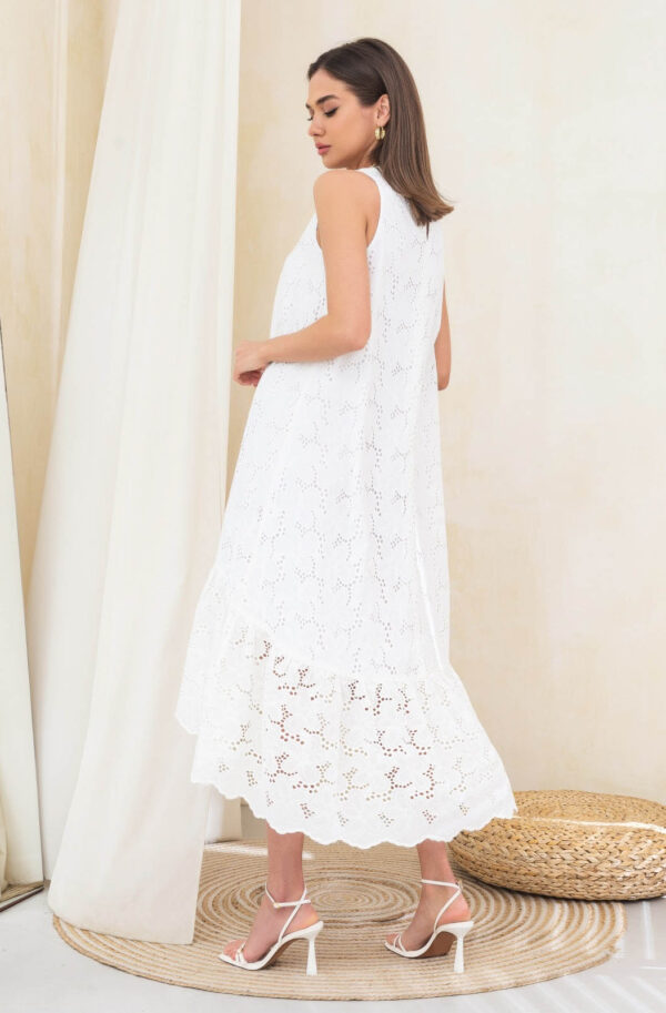 Сукня з прошви біла із подовженою спинкою | 66289