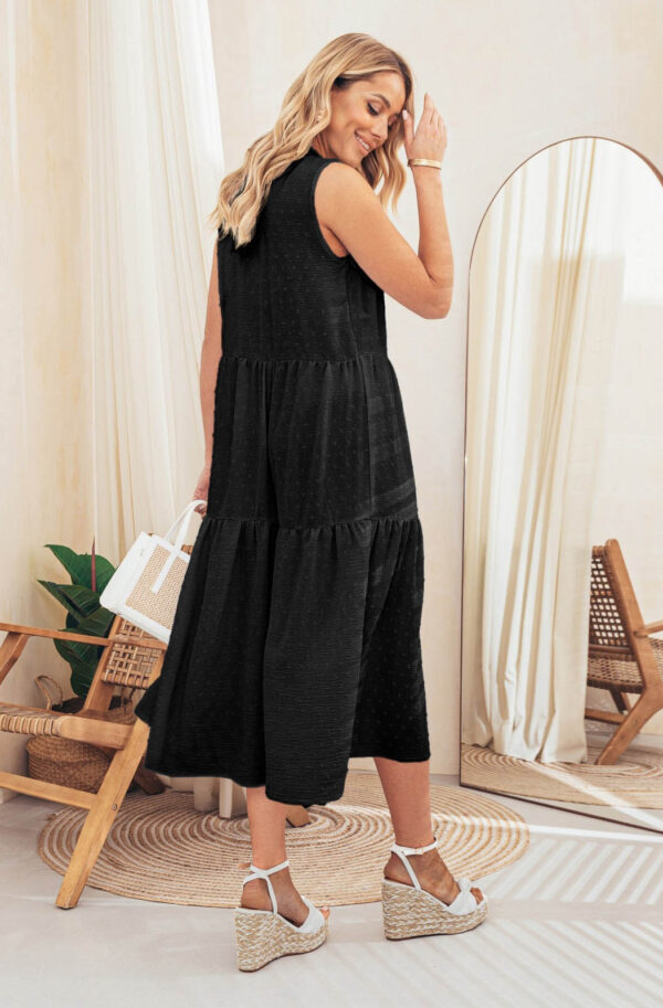 Літня сукня чорна з льону | 66645