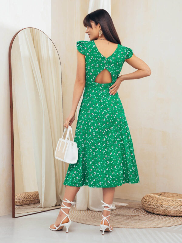 Літня сукня у квітковий принт зелена | 66541