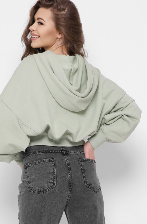 Стильне укорочене худі оверсайз м'ятне | 66384