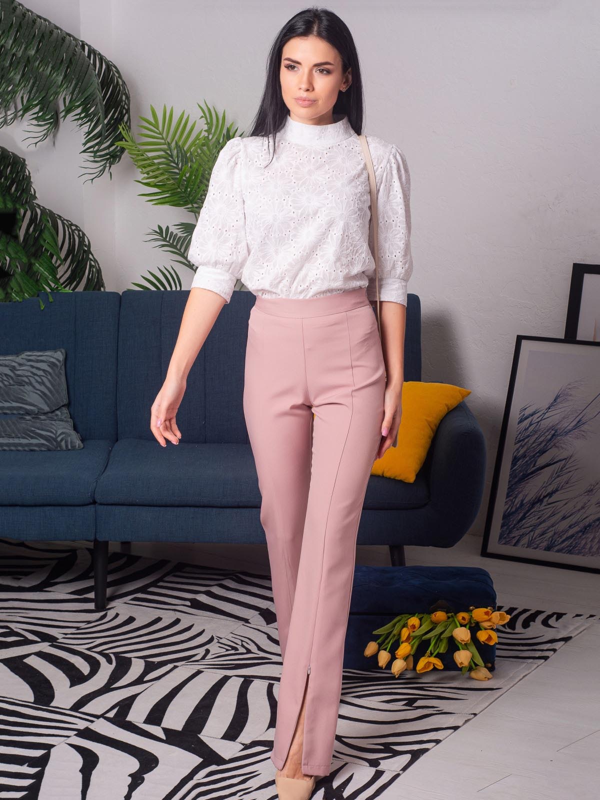 Жіночі штани-кльош рожеві | 65807