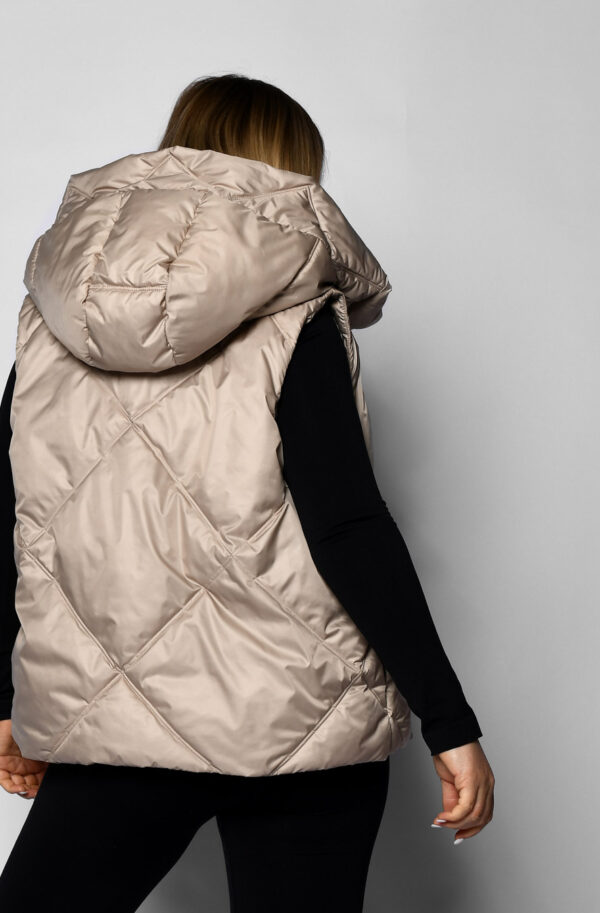 Жіночий стьобаний жилет бежевий | 65586