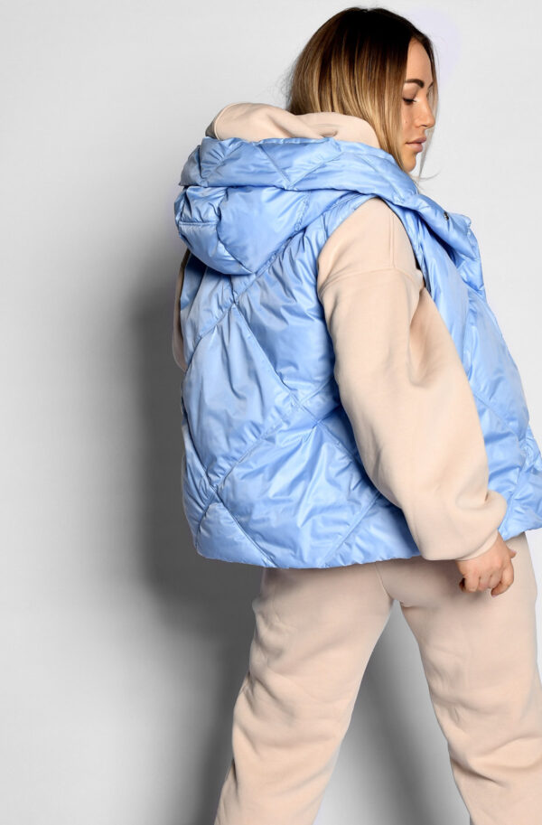 Жіночий стьобаний жилет блакитний | 65597