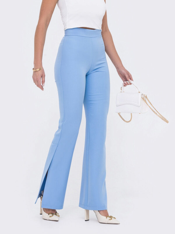 Жіночі штани-кльош блакитні | 65828