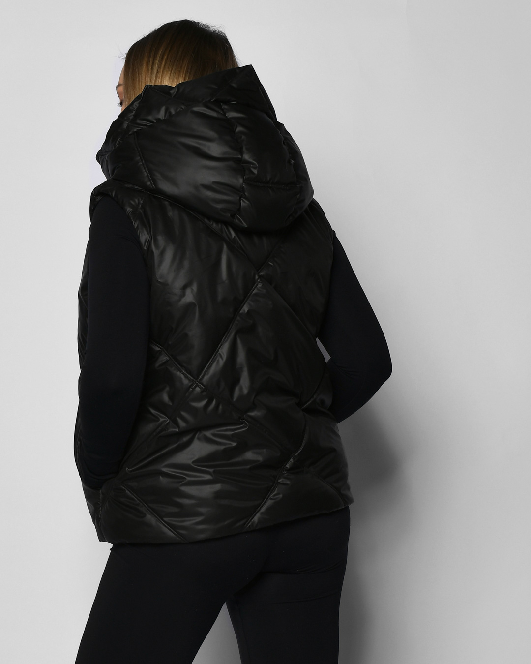 Жіночий стьобаний жилет чорний | 65614 Жіночий стьобаний жилет чорний | 65614