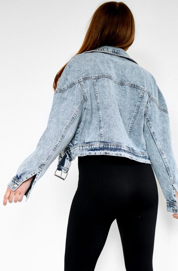 Джинсова куртка косуха блакитна | 65664