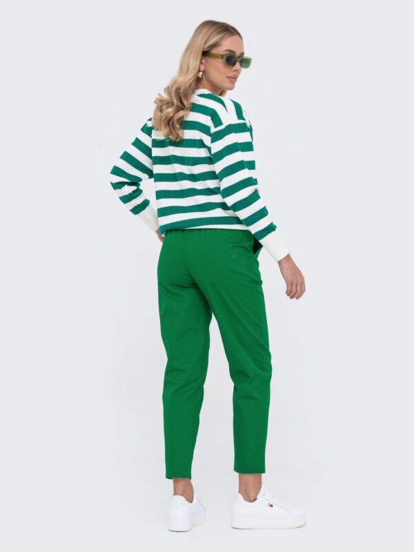 Жіночі бавовняні штани зелені | 65818