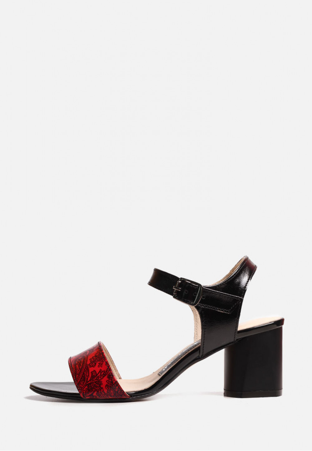 Шкіряні босоніжки червоно-чорні | 66938