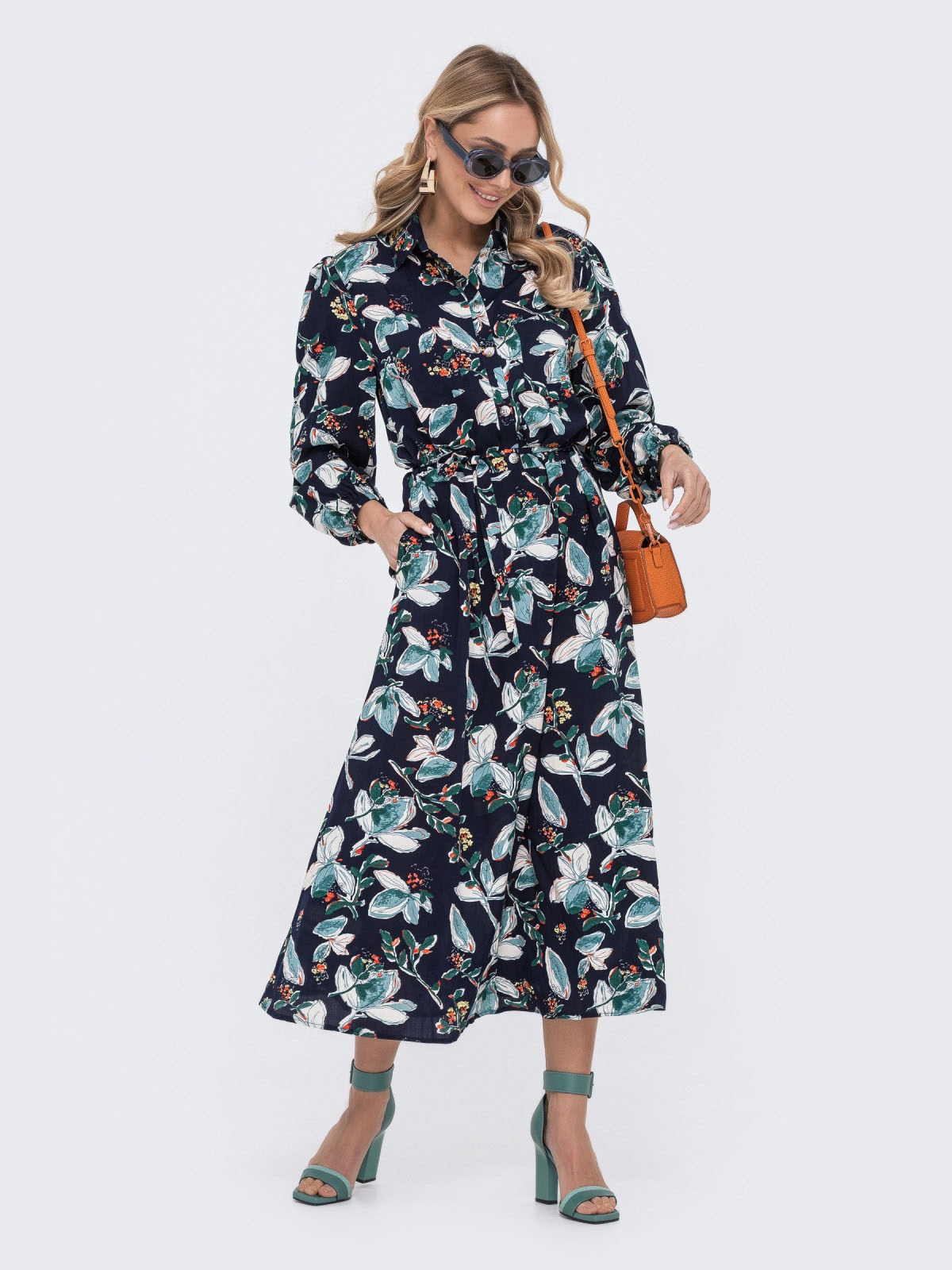 Принтоване плаття-сорочка чорне | 67198 Принтоване плаття-сорочка чорне | 67198