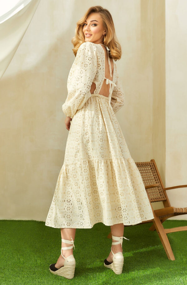 Сукня з прошви бежева з відкритою спинкою | 66891
