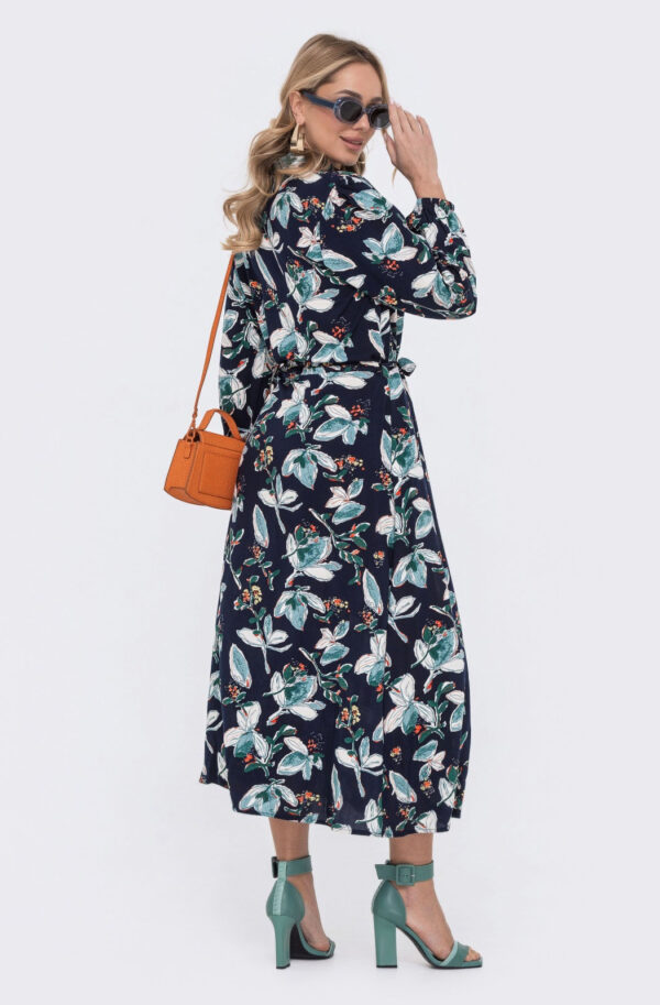 Принтоване плаття-сорочка чорне | 67198