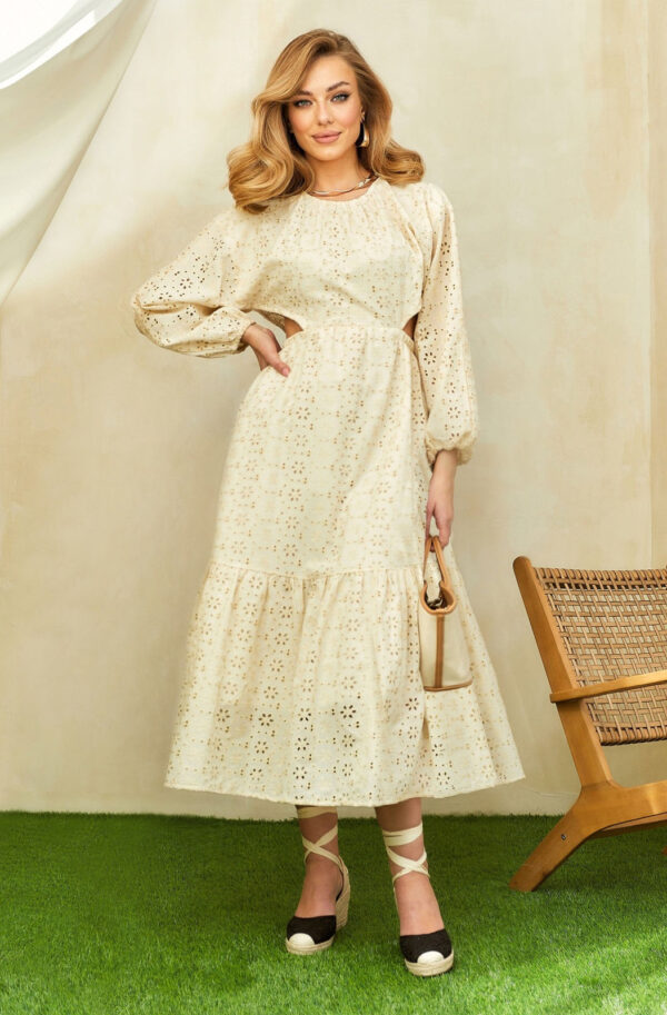 Сукня з прошви бежева з відкритою спинкою | 66891