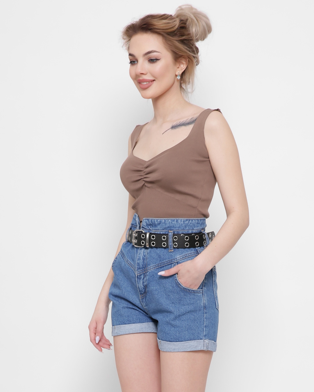 Стильні короткі джинсові шорти сині | 67480