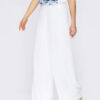 Двошарові шифонові штани-палаццо білі | 67875
