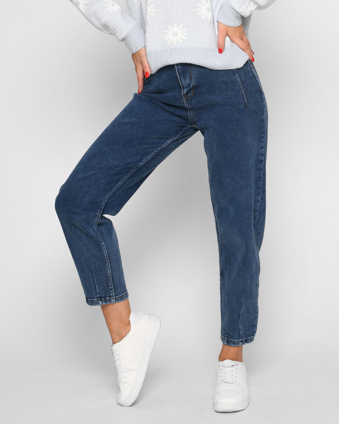 Джинси слоучі синього кольору | 67956