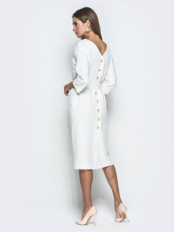 Біле плаття приталеного силуету | 68219