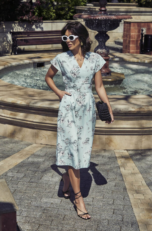 Сукня блакитна з принтованого софту | 67823