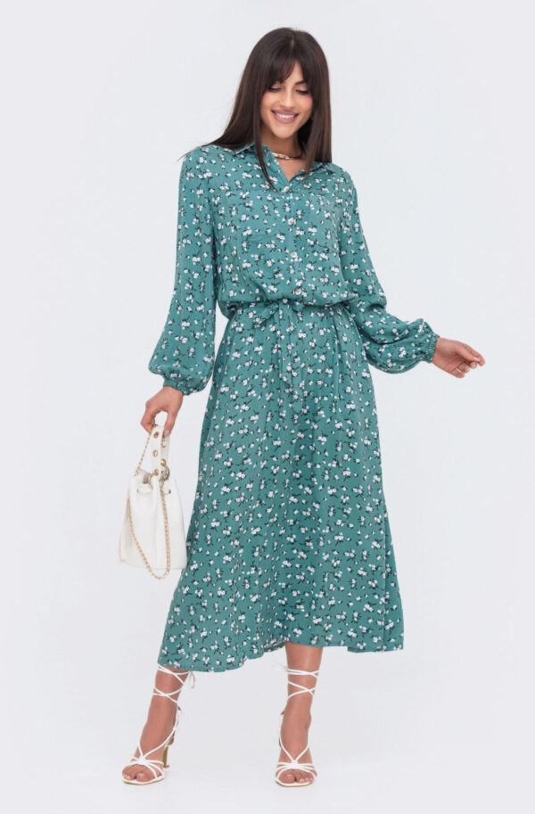 Довге плаття в м'ятний принт | 69435