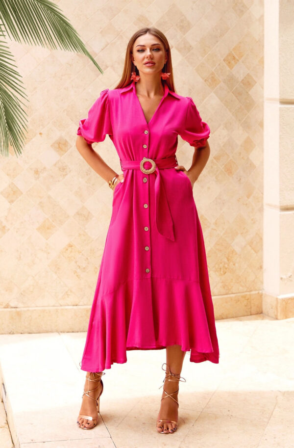 Літня сукня А-силуету яскраво-рожева | 68680