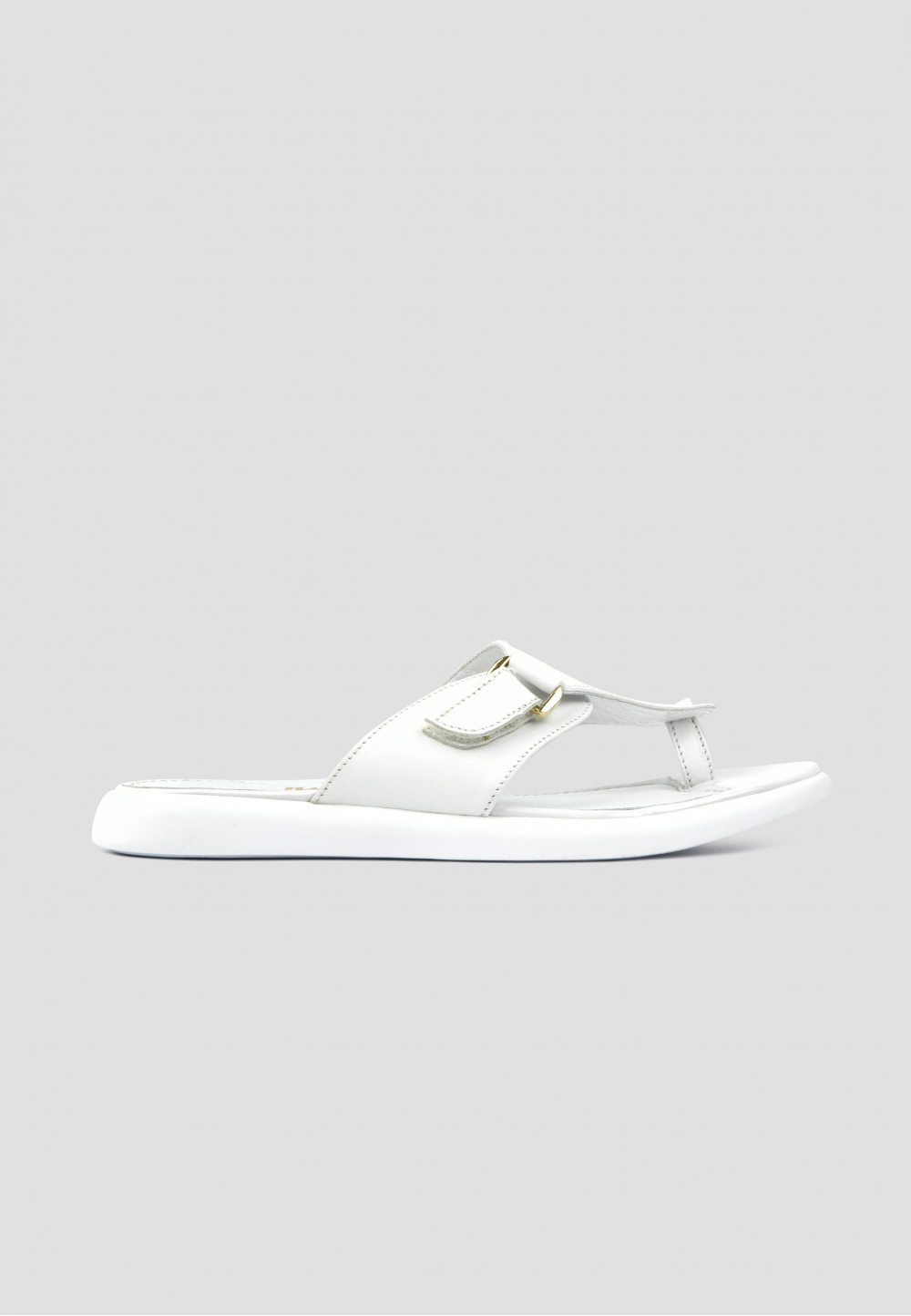 Білі шльопанці шкіряні на липучці | 69204 Білі шльопанці шкіряні на липучці | 69204