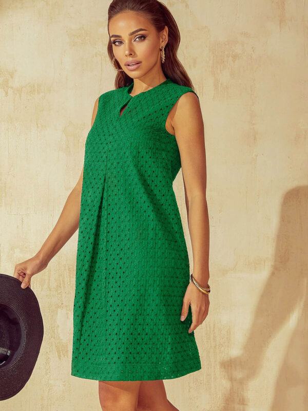 Зелене плаття-трапеція із прошви | 68579