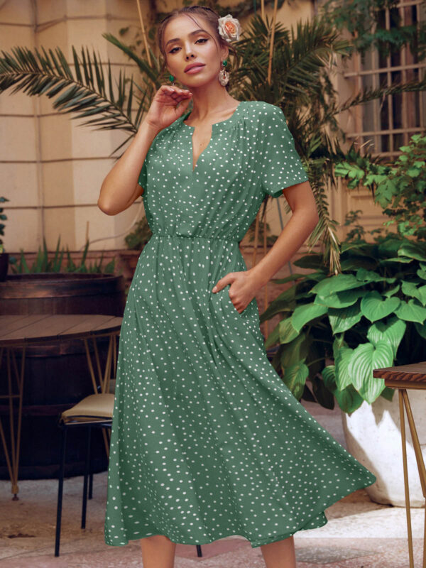 Літня сукня зелена в горошок | 68658