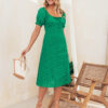 Зелена міді-сукня із прошви | 69256