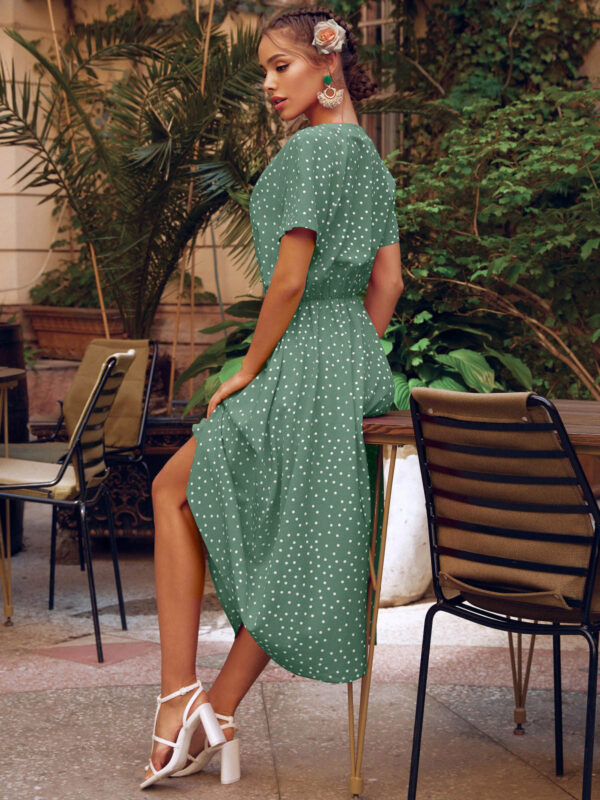 Літня сукня зелена в горошок | 68658