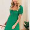 Зелена міді-сукня із прошви | 69256
