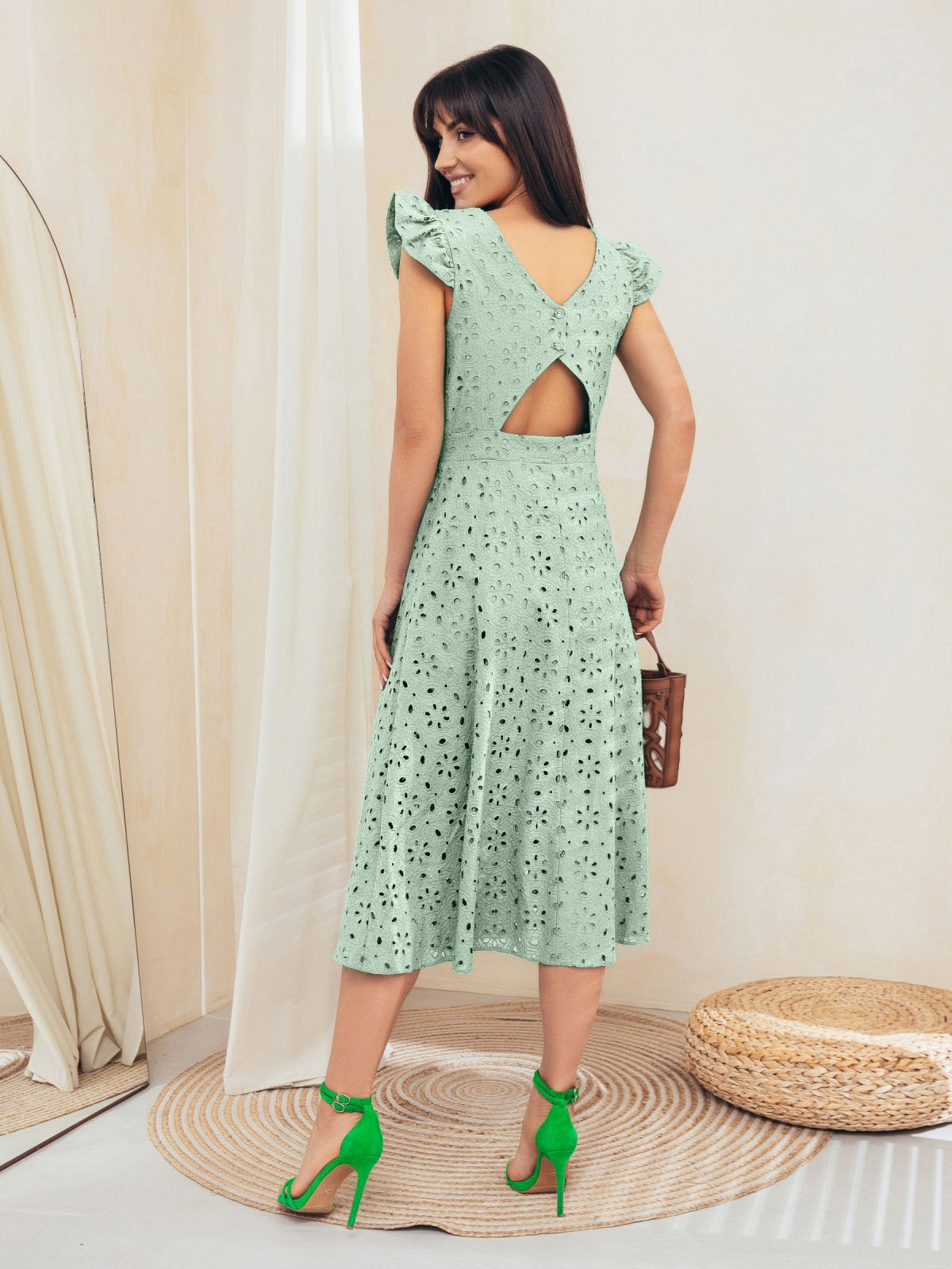 Літня сукня з прошви м'ятна | 68561 Літня сукня з прошви м'ятна | 68561