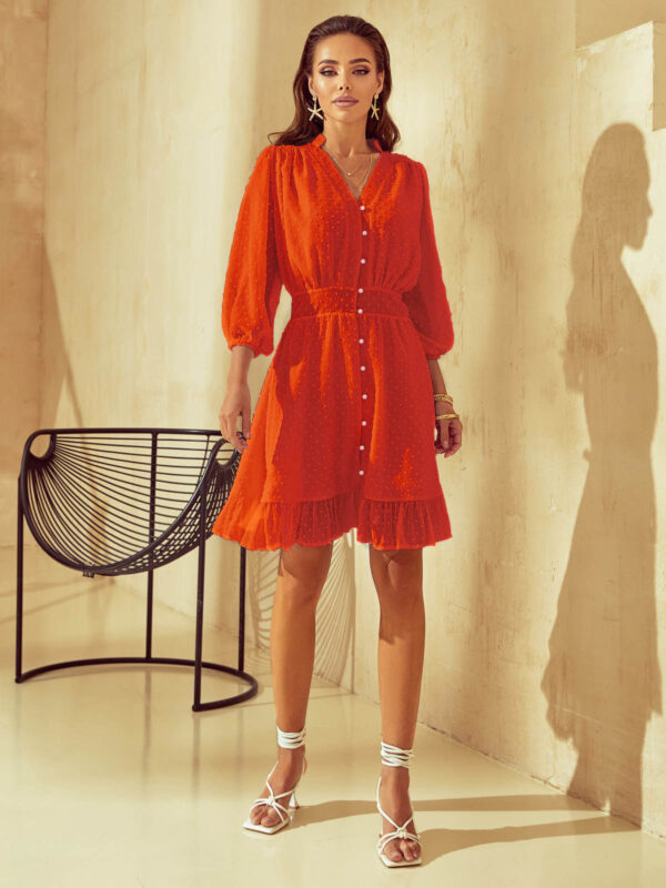 Шифонова міні-сукня помаранчева | 69290