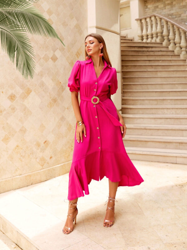 Літня сукня А-силуету яскраво-рожева | 68680