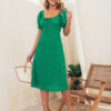 Зелена міді-сукня із прошви | 69256