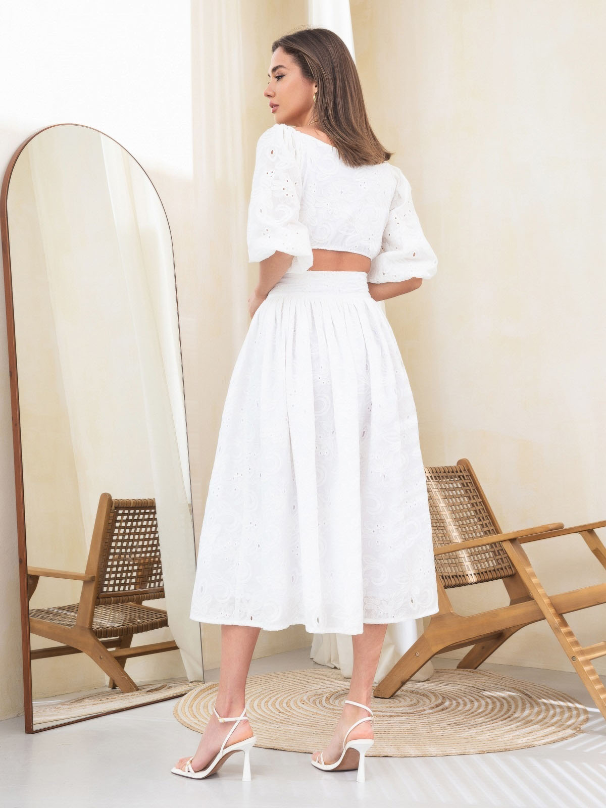 Костюм-двійка з прошви білий | 69108 Костюм-двійка з прошви білий | 69108