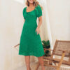 Зелена міді-сукня із прошви | 69256
