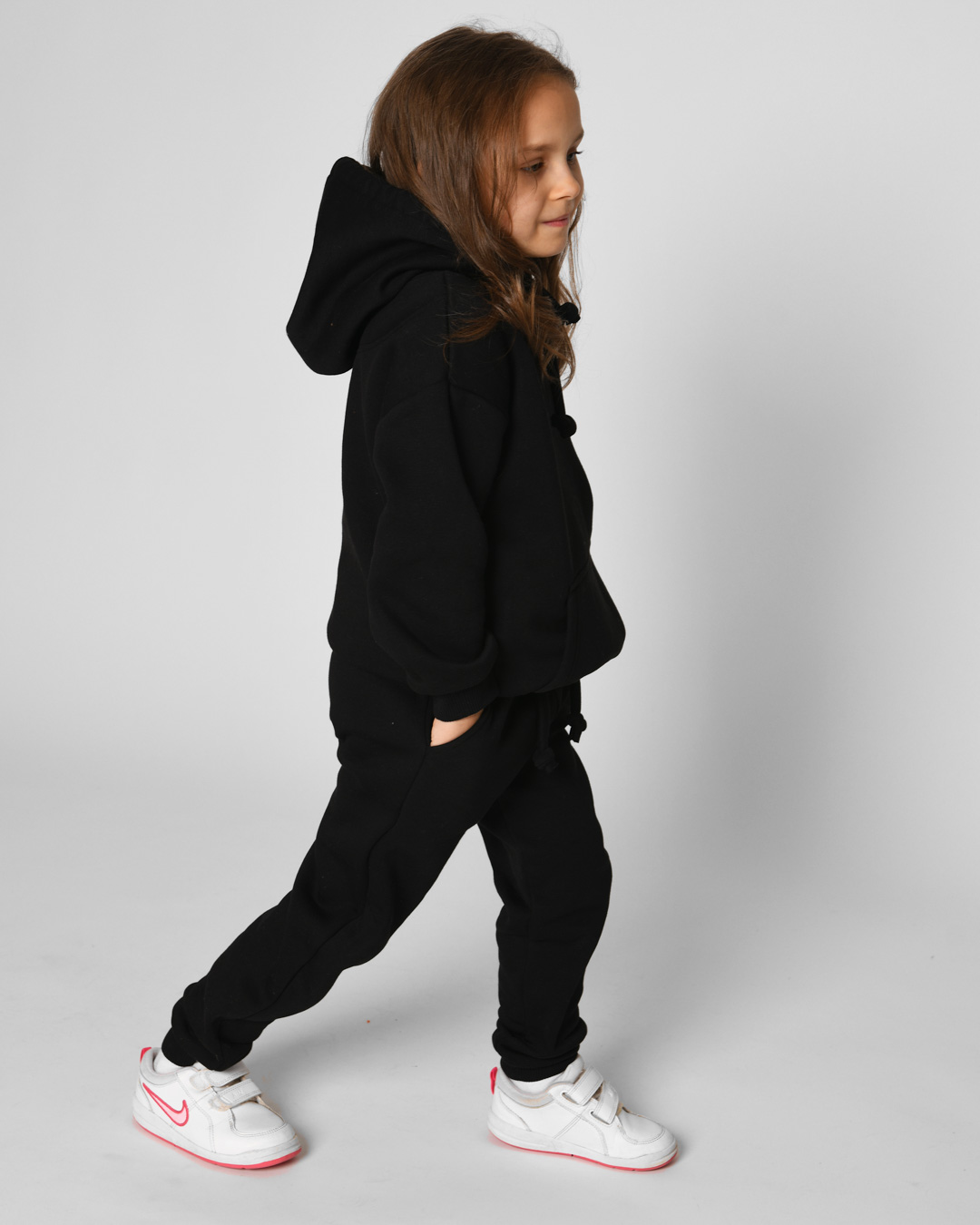 Дитячий теплий спортивний костюм чорний | 70236