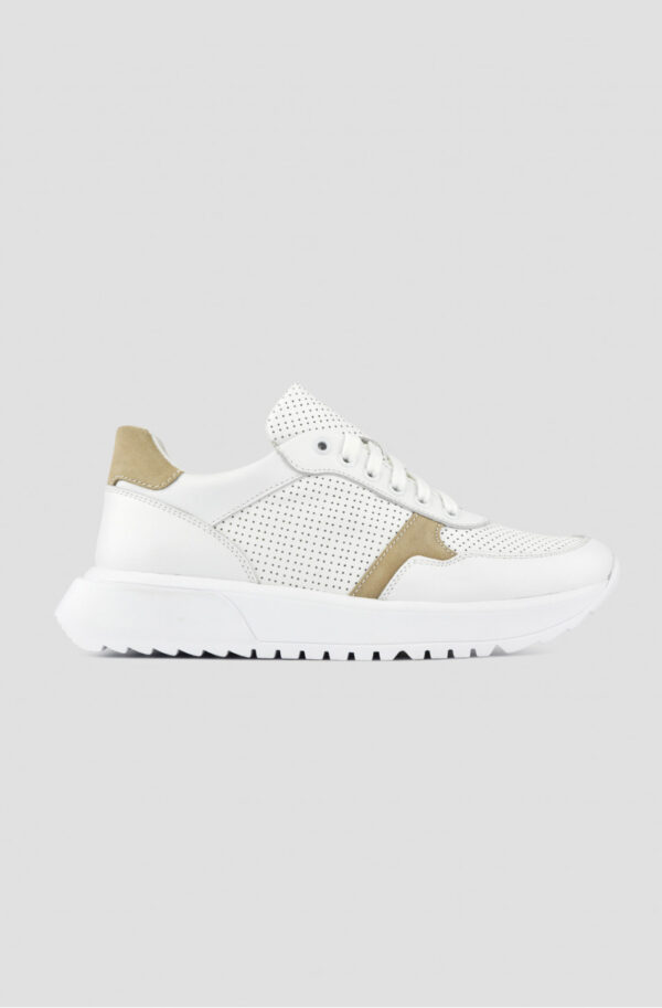 Кросівки білі з бежевими вставками | 69785