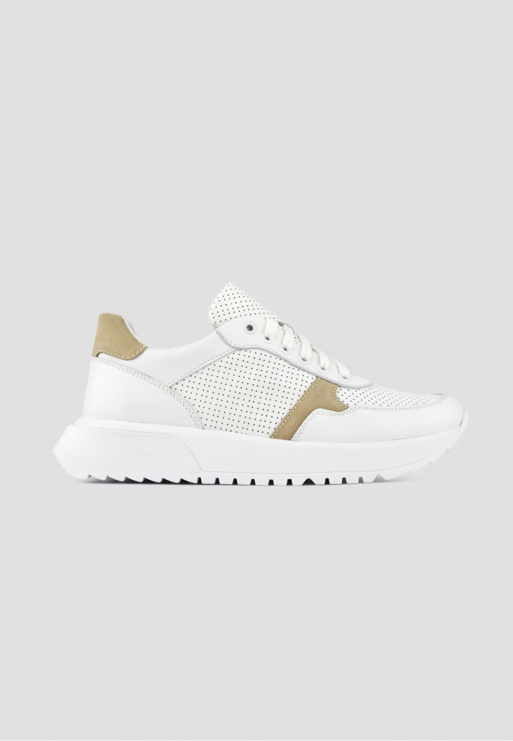 Кросівки білі з бежевими вставками | 69785 Кросівки білі з бежевими вставками | 69785