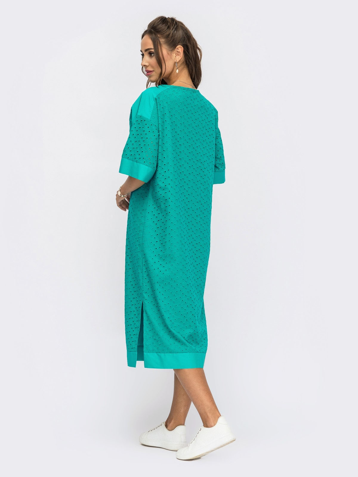 Вільне плаття з прошви смарагдове Plus Size | 70345 Вільне плаття з прошви смарагдове Plus Size | 70345