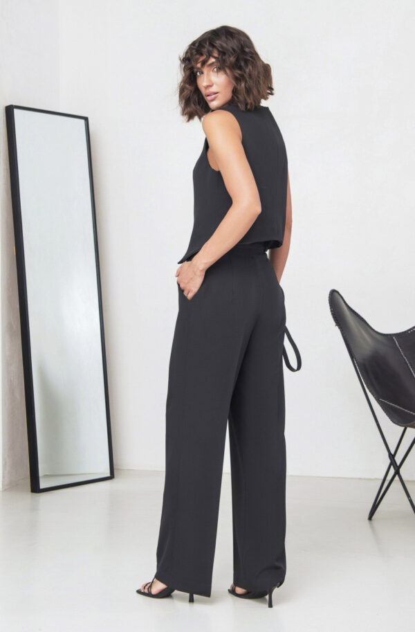 Костюм-двійка чорний з жилетом | 70567