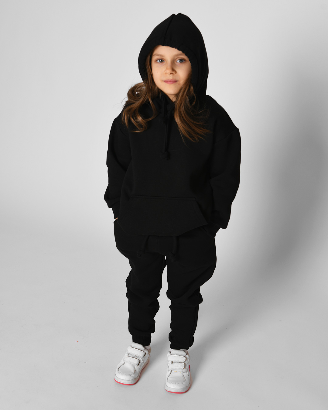 Дитячий теплий спортивний костюм чорний | 70236